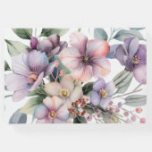 水エレガント色フローラ結婚のゲストブック ゲストブック (裏面)