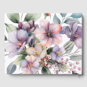 水エレガント色フローラ結婚のゲストブック ゲストブック (裏面)