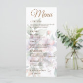 水エレガント色フローラ結婚のメニューカード メニュー (スタンド正面)