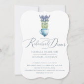 水エレガント色フローラ結婚のリハーサル 招待状 (正面)