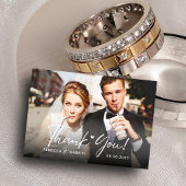 水エレガント色フローラ結婚の写真 サンキューカード