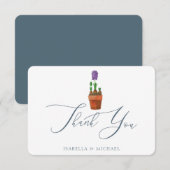 水エレガント色フローラ結婚の感謝 サンキューカード (正面/裏面)