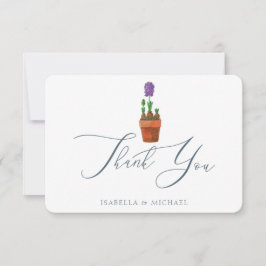 水エレガント色フローラ結婚の感謝 サンキューカード
