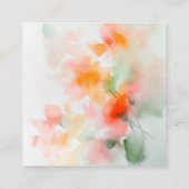 水エレガント色フローラ結婚のQRコードRSVP エンクロージャーカード (裏面)