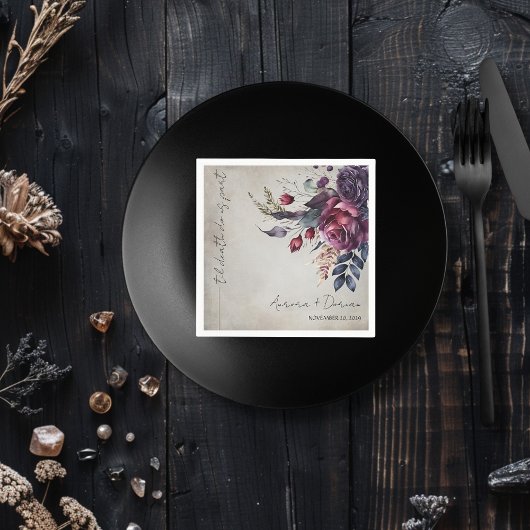 水エレガント色フローラ結婚ナプキン スタンダードカクテルナプキン