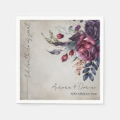 水エレガント色フローラ結婚ナプキン スタンダードカクテルナプキン (正面)