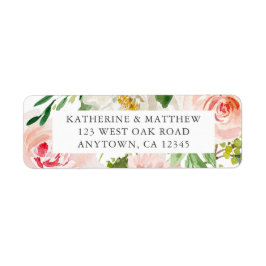 水エレガント色フローラ結婚差出人住所 ラベル