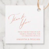 水エレガント色フローラ結婚式の引き出物ラベル フェイバータグ (裏面)