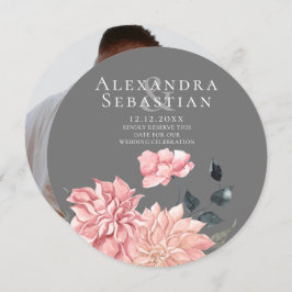 水エレガント色フローラ結婚式の日付を保存 セーブザデート