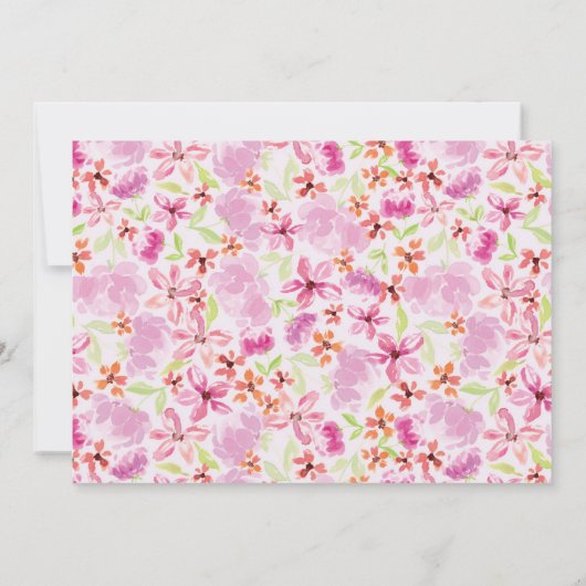 水エレガント色フローラ結婚式招待状 セーブザデート (裏面)