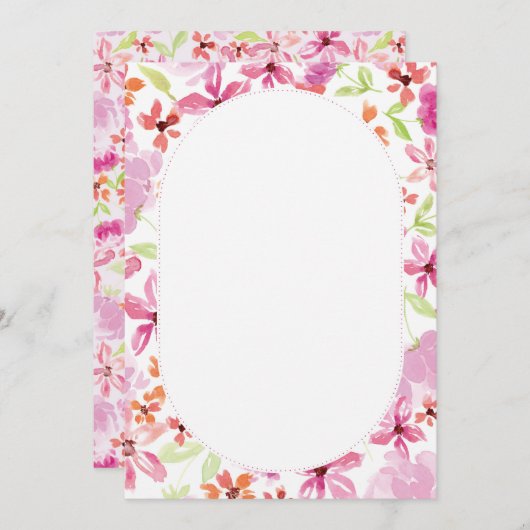 水エレガント色フローラ結婚式招待状 セーブザデート (正面/裏面)