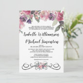 水エレガント色フローラ結婚式招待状 招待状 (スタンド正面)