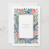 水エレガント色フローラ結婚式招待状 招待状 (裏面)