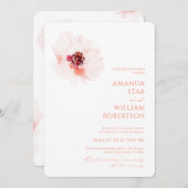 水エレガント色フローラ結婚式招待状 招待状 (正面/裏面)