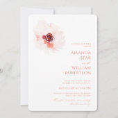 水エレガント色フローラ結婚式招待状 招待状 (正面)