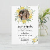 水エレガント色フローラ結婚式招待状 招待状 (スタンド正面)