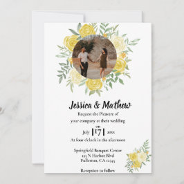 水エレガント色フローラ結婚式招待状 招待状