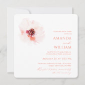 水エレガント色フローラ結婚式招待状 招待状 (正面)