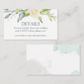 水エレガント色フローラ結婚詳細 エンクロージャーカード (正面/裏面)