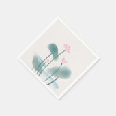 水エレガント色フローラ絵画の蓮 スタンダードカクテルナプキン (角)