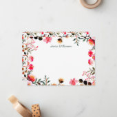 水エレガント色フローラ緑パーソナライズされた域 ノートカード (正面/裏面インサイチュ)