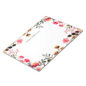 水エレガント色フローラ緑パーソナライズされた ノートパッド (アングル)