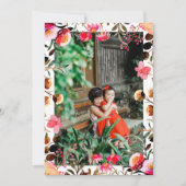 水エレガント色フローラ緑色写真赤ピンク シーズンカード (正面)