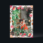 水エレガント色フローラ緑色写真赤ピンク シーズンカード<br><div class="desc">ピンクエレガントと赤の水の色のフローラ緑のフォトホリパーソナライズされたデーカード</div>