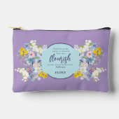 水エレガント色フローラ聖句パーソナライズされた アクセサリーポーチ (正面)