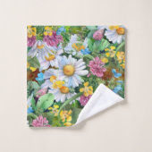 水エレガント色フローラ装飾的な目引き バスタオルセット (ウォッシュタオル)