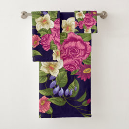 水エレガント色フローラ装飾的な目引き バスタオルセット