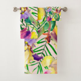 水エレガント色フローラ装飾的な目引き バスタオルセット