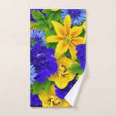 水エレガント色フローラ装飾的な目引き バスタオルセット (ハンドタオル)