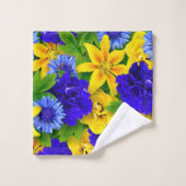 水エレガント色フローラ装飾的な目引き バスタオルセット (ウォッシュタオル)