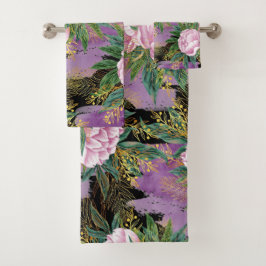 水エレガント色フローラ装飾的な目引き バスタオルセット