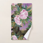 水エレガント色フローラ装飾的な目引き バスタオルセット (ハンドタオル)