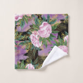 水エレガント色フローラ装飾的な目引き バスタオルセット (ウォッシュタオル)