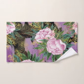 水エレガント色フローラ装飾的な目引き バスタオルセット (ハンドタオル)