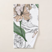 水エレガント色フローラ装飾的な目引き バスタオルセット (ハンドタオル)