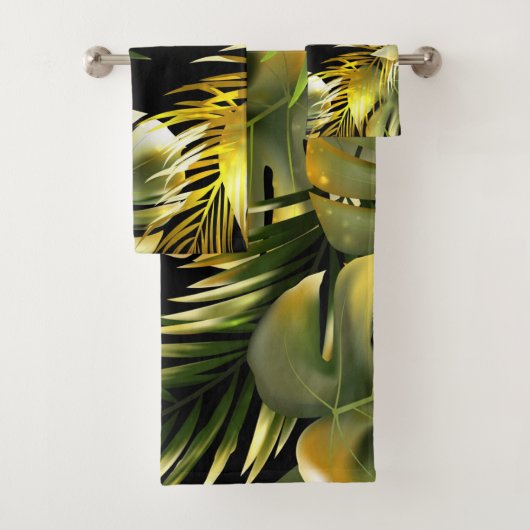 水エレガント色フローラ装飾的な目引き バスタオルセット (インサイチュ)