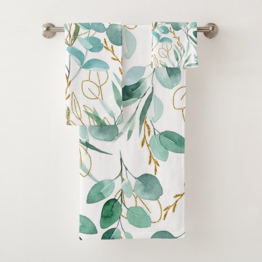 水エレガント色フローラ装飾的な目引き バスタオルセット (インサイチュ)