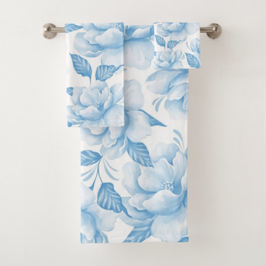 水エレガント色フローラ装飾的な目引き バスタオルセット (インサイチュ)