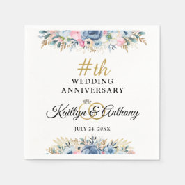 水エレガント色フローラ記念日パーソナライズされた スタンダードカクテルナプキン