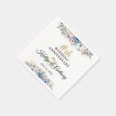 水エレガント色フローラ記念日パーソナライズされた スタンダードカクテルナプキン (角)