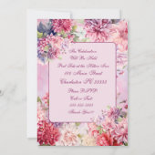 水エレガント色フローラ誕生日招待状 招待状 (裏面)