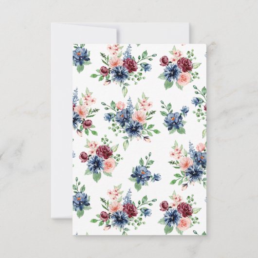 水エレガント色フローラ誕生日 サンキューカード (裏面)