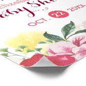 水エレガント色フローラ赤ちゃんシャワー標識ポスター ポスター (角)