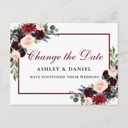 水エレガント色フローラ金ゴールド日付の変更 ポストカード (正面)