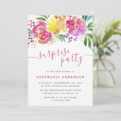 水エレガント色フローラ驚きのパーティー招待状 招待状 (スタンド正面)