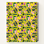 水エレガント色フローラ黄色の名前レシピ ノートブック (裏面)